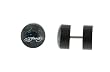 Genuine Ed Hardy Anodized Black Fake Plug - Dragon Logo -16g Wire - 10mm - Sold as a Pair