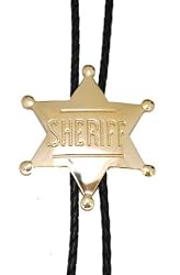 Sheriff Badge Bolo Tie ~ Gold-tone