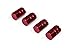 Bluespider@ 4pcs Aluminum Tire Wheel Rims Stem Air Valve Caps Tyre Cover Car Truck Bike (Red)