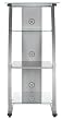 Glass and Metal Audio Stand In Jupiter Silver Finish By Ameriwood Furniture