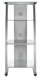 Glass and Metal Audio Stand In Jupiter Silver Finish By Ameriwood Furniture