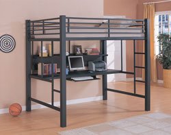 Metal Workstation Loft Bed - Dorm Room Furniture