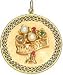 I Love You Flower Bunch on Filigree Edge Disc, 14K Gold Charm