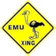 EMU CROSSING sign * street animal bird comedy