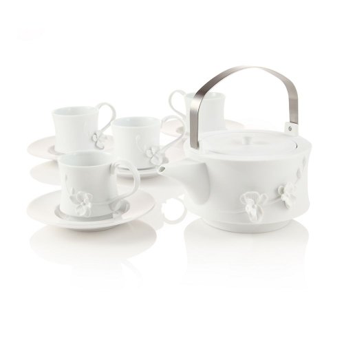 Teavana White Orchid Teapot Set Karen PP Tyson