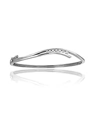 0.28ct Diamond Accented Bangle 14k Gold
