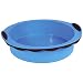 SiliconeZone New Wave Round Cake Pan, Bright Blue / Chocolate