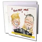 Londons Times Gen. 2 Music Cartoons - Elton and Captain Kirk In Concert - Greeting Cards-12 Greeting Cards with envelopes
