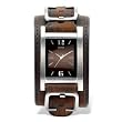 GUESS&reg; #G66391G Men's Wide Leather Cuff Buckle Watch