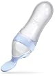 Nuby Natural Touch Silicone Travel Infa Feeder, Blue/Clear, 4 Ounce