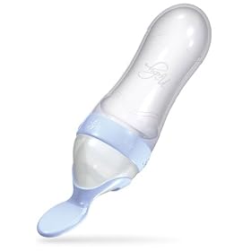 Nuby Natural Touch Silicone Travel Infa Feeder, Blue/Clear, 3 Ounce