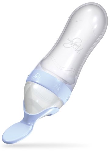 Nuby Natural Touch silicone Travel Infa Feeder, Clear Blue, 4 Oz