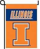 ILLINOIS FIGHTING ILLINI 2-Sided Garden Flag Set W/ #11213 Garden Pole