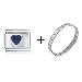 Pugster Heart Navy Blue Italian Charm Bracelet