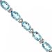 New Blue Oval Shape Topaz Diamond White Gold 10K Tennis Bracelet