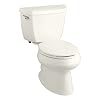 Kohler K-3575-96 Wellworth Classic 1.28 gpf Elongated Toilet with Class Five Flushing Technology and Left-Hand Trip Lever, Biscuit