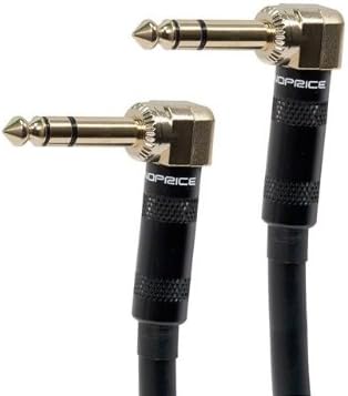 Premier Series 1/4-inch TRS Guitar Pedal Patch Cable with Right Angle Connectors, 8-inch By:MP