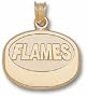 Calgary Flames "Flames Puck" Pendant - 14KT Gold Jewelry