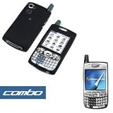 Silicone Skin Case for PalmOne Treo 700w (Black) with Screen Protector