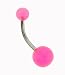 Pink UV Belly Ring - 14 Gauge - 5mm & 8mm Balls - Sold Individually