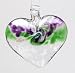 Kitras Art Glass ~ VAN GLOW HEART ~ Hand Blown - Glass Ornament - Purple & Green - 3.5