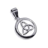 w/18 Silver Box Chain Necklace Celtic Knot Pendant - Sterling Silver Irish Celtic Trinity Knot Pendant