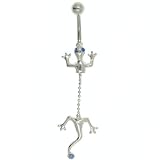 Belly Navel Rings Gecko Bead Chain Dangle Summer Fashion Jewelry - B0001WI7K2