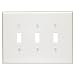 Leviton 88111 3-Gang Toggle Device Switch Wallplate, Oversized, Thermoset, Device Mount, White