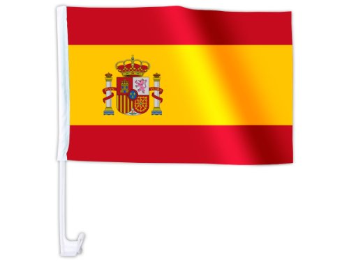 1 x Autofahne Autoflagge 45 x 30 Spanien Auto Fahne Fahnen Flagge Flaggen EM 2012 mit Halterung