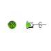 Eve's Addiction Sterling Silver 6mm Peridot Cubic Zirconia Stud Earrings
