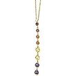 14K Yellow Gold Multicolor Gemstones and Diamond Necklace