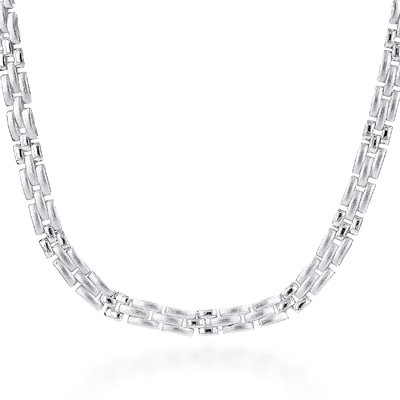 Sterling Silver Panther Link Necklace 18