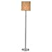 Barrel Satin Nickel Floor Lamp with Gold Tingle Shade - Gold/Brown