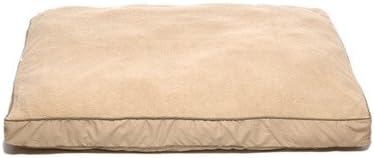 Four Season Pet Bed with Cashmere Berber Top in Khaki with Sage Cording Size: X-Large