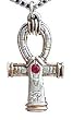 EGYPTIAN Cross Ankh Red Crystal Pendant Egypt Necklace