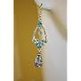 Saka's Silver Toned Dangling Acrylic Stone Earrings