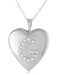 Momento Lockets Silver Swarovski Crystal Initial G Locket Necklace, 18"