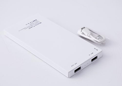 IVIC Ultra-slim Li-Polymer Battery 12000mAH 2-port power bank External Battery Charger for iPhone 6 6Plus,5 5S,5C,4 4S,iPad 1 2 3 ,iPad Air,iPad Mini,iPod Classic,iPod Nano,iPod Touch; Samsung Galaxy Tablets,Samsung Galaxy LG HTC SONY Huawei Android Smartphones(White)