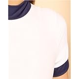 wbb-2978 体操着タイプ レオタード 白ｘ紺　Ｍ