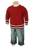 Bebini Jeans Set with Vintage Wash and Red Stitching