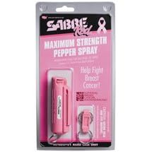 SABRE Compact Pepper Spray with Pink Key Case - Supports National Breast Cancer Foundation