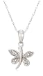 10k White or Yellow Gold Dragonfly Pendant w/ Diamond Accent