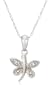 10k White Gold Dragonfly Pendant with Diamond-Accent
