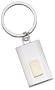 Sterling Silver Key Ring w/ 14k Yellow Gold Satin Finished Engraving Plaque