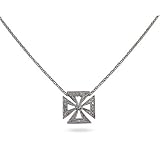 Sterling Silver CZ Maltese Cross Pendant