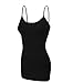 Emmalise Clothing Women's Basic Casual Plain Long Camisole Cami Top Tank - Black - Small
