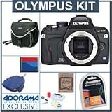 Olympus E-420 Digital SLR Camera Body Kit, with 4 GB CF Memory Card, Spare BLS-01 Lithium-Ion Rechargeable Battery, Slinger Camera System Bag, Mack 3 Year Extended Warranty, USB 2.0 Compact Card Reader, Professional Lens Cleaning Kit