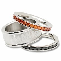 MLB San Francisco Giants Logo Crystal Stacked Ring Set (Size 8)