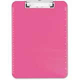 Neon Pink Transparent Plastic Clipboard, 9" x 12.5" (SPR01868)
