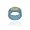 18K Gold Over Sterling Silver Genuine Blue Jade & Blue Topaz Band Ring